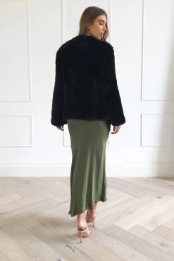 San Sloane Beau Faux Fur Jacket Black