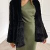 San Sloane Beau Faux Fur Jacket Black