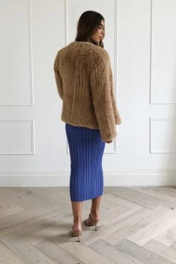 San Sloane Beau Faux Fur Jacket Toffee