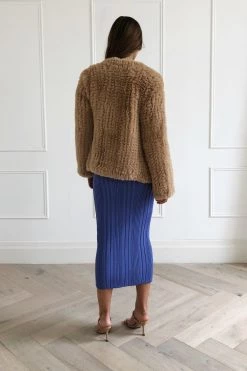 San Sloane Beau Faux Fur Jacket Toffee