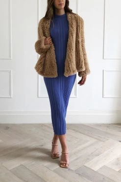 San Sloane Beau Faux Fur Jacket Toffee