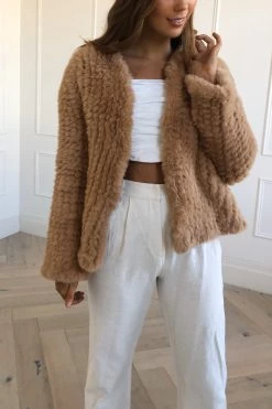 San Sloane Claudia Faux Fur Jacket Toffee 12 San Sloane Claudia Faux Fur Jacket Toffee