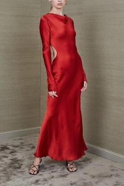 Bec And Bridge Aubrey LS Midi Dress Crimson 11 Bec And Bridge Aubrey LS Midi Dress Crimson