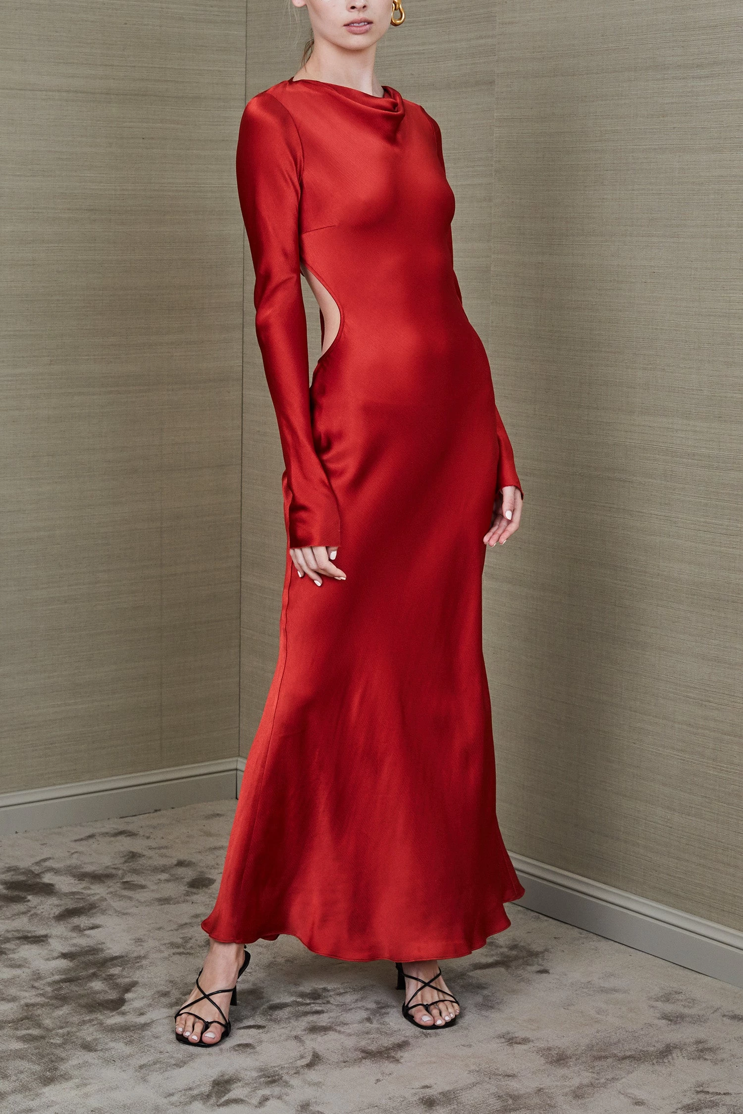 Bec And Bridge Aubrey LS Midi Dress Crimson 6 Bec And Bridge Aubrey LS Midi Dress Crimson