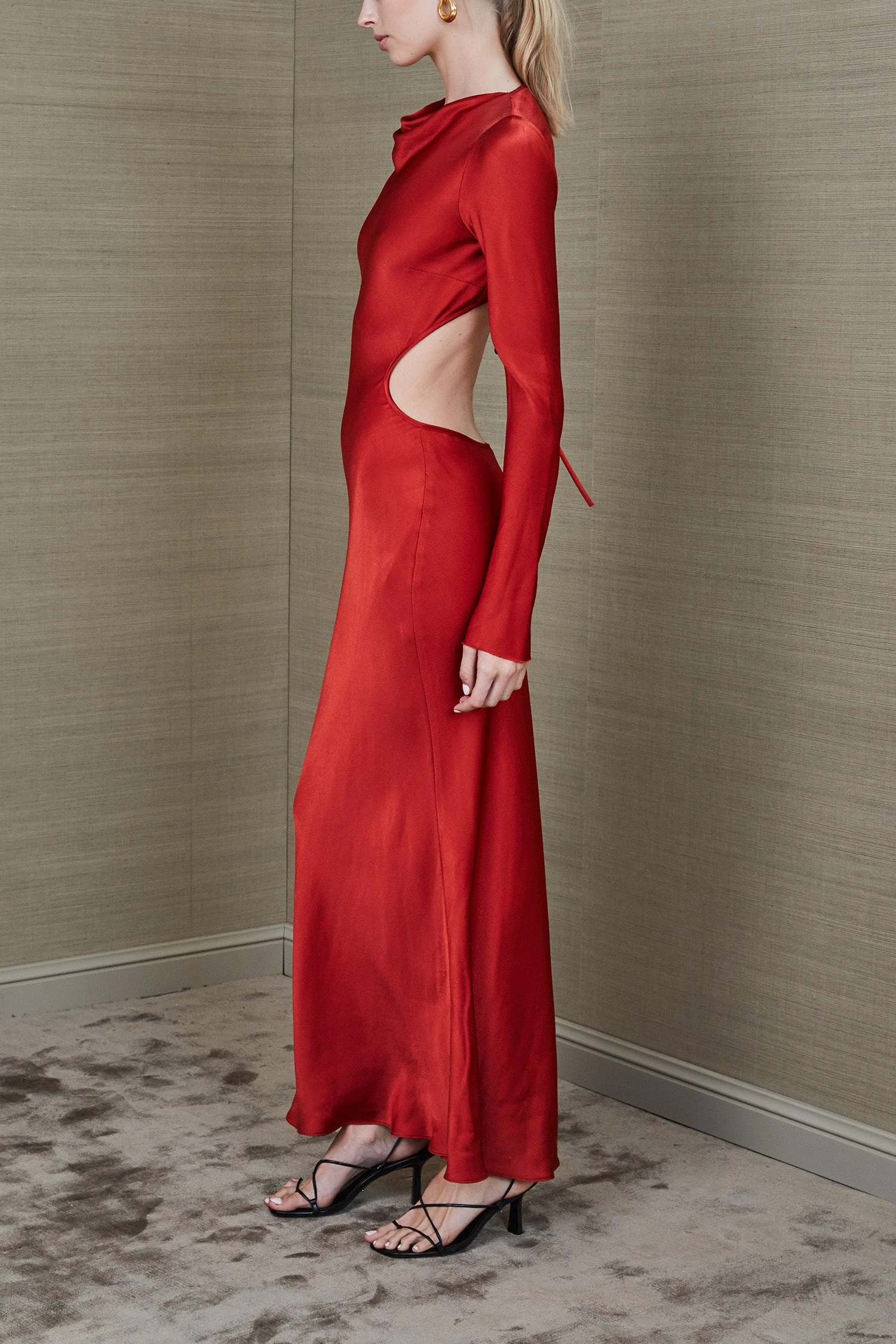 Bec And Bridge Aubrey LS Midi Dress Crimson 4 Bec And Bridge Aubrey LS Midi Dress Crimson