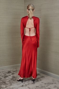 Bec And Bridge Aubrey LS Midi Dress Crimson 10 Bec And Bridge Aubrey LS Midi Dress Crimson