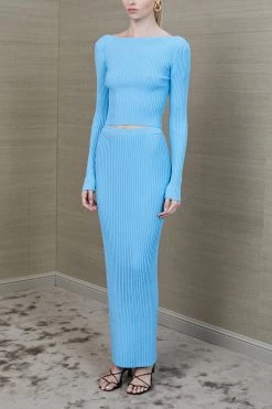 Bec And Bridge Eden LS Knit Top Azure