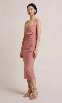 Bec And Bridge Livania Midi Dress Grapefruit