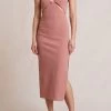 Bec And Bridge Livania Cut Out Midi Dress Grapefruit