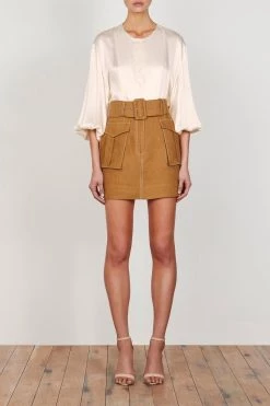 Shona Joy Eames Utility Mini Skirt Nutmeg