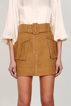 Shona Joy Eames Utility Mini Skirt Nutmeg