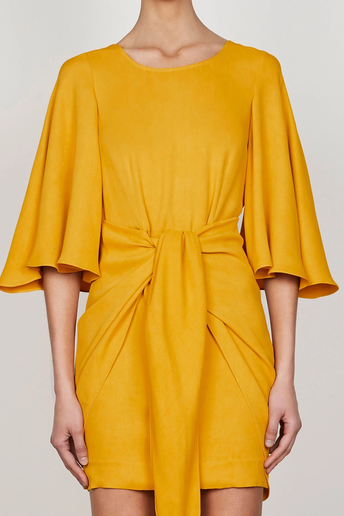 Shona Joy Lautner Tie Front Mini Saffron 7 Shona Joy Lautner Tie Front Mini Saffron