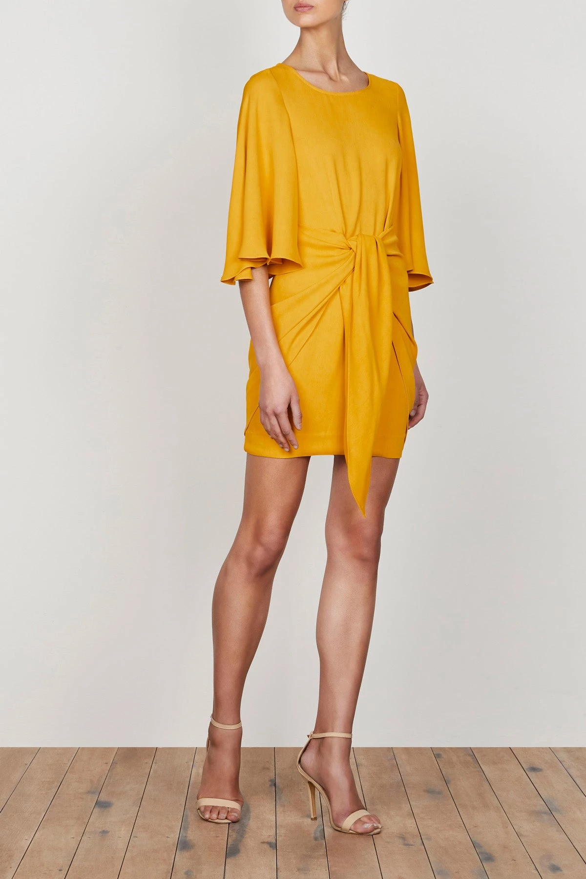 Shona Joy Lautner Tie Front Mini Saffron 4 Shona Joy Lautner Tie Front Mini Saffron