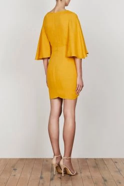 Shona Joy Lautner Tie Front Mini Saffron 10 Shona Joy Lautner Tie Front Mini Saffron