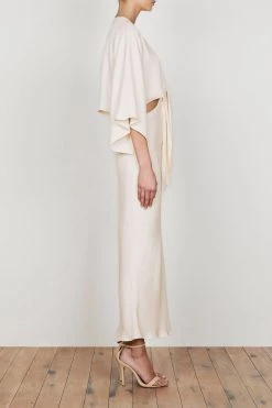 Shona Joy Lautner Front Tie Bias Midi