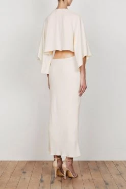 Shona Joy Lautner Front Tie Bias Midi