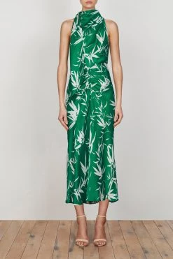 Shona Joy Ellis Scarf Neck Midi Dress