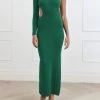 San Sloane Nailah Rib Midi Dress Forest Green