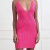San Sloane Delphine Rib Mini Dress Hot Pink 2 San Sloane Delphine Rib Mini Dress Hot Pink