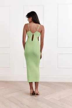 San Sloane Elle Rib Midi Dress Avocado
