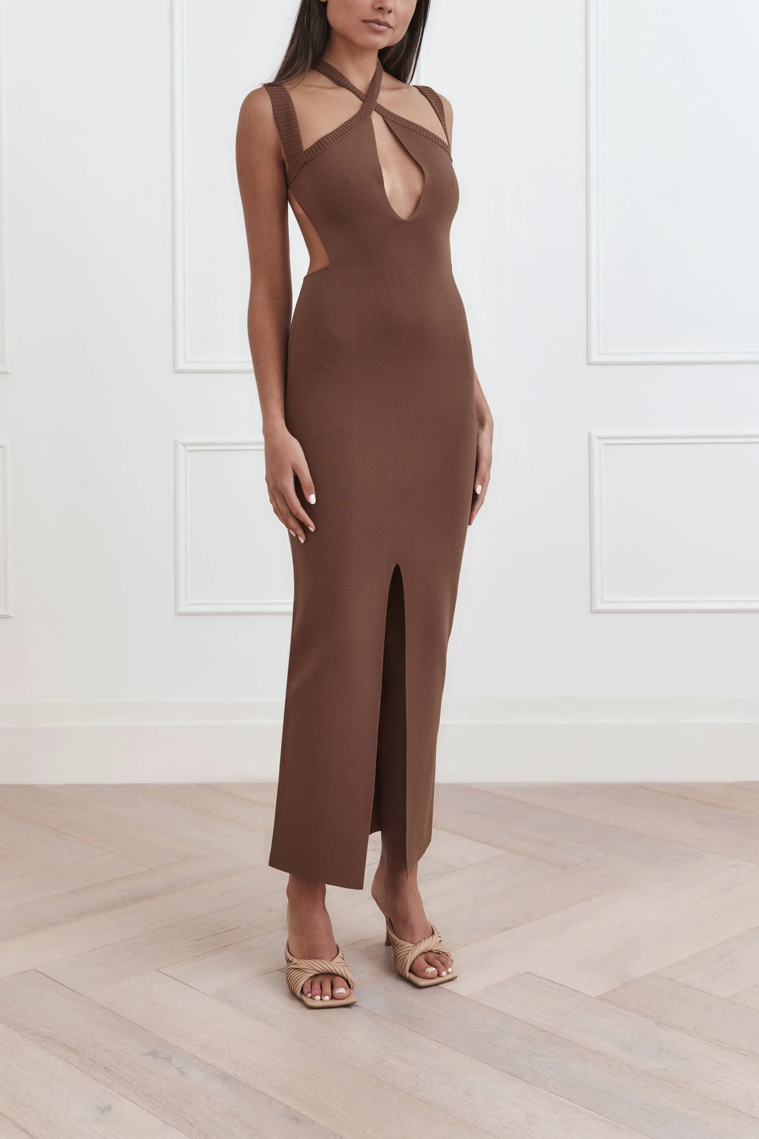 San Sloane Celia Midi Dress Chocolate 3 San Sloane Celia Midi Dress Chocolate