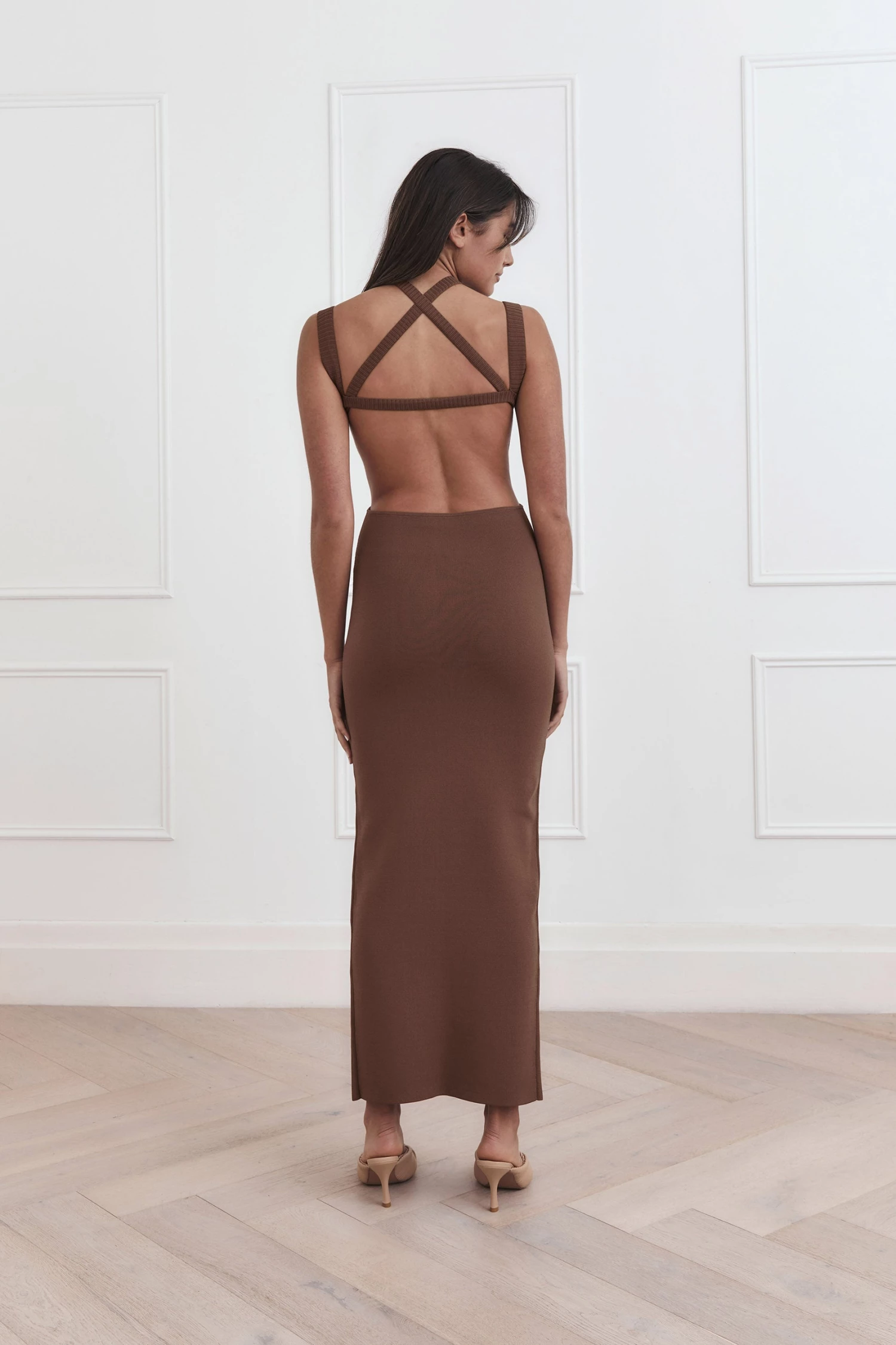 San Sloane Celia Midi Dress Chocolate 6 San Sloane Celia Midi Dress Chocolate