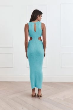 San Sloane Talia Rib Midi Dress Marine Blue