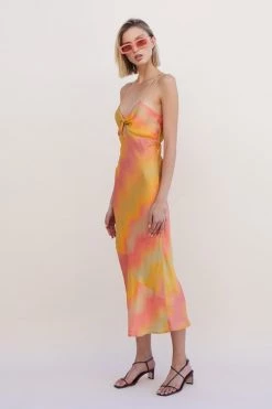 New Arrivals Suboo Sundown Twist Front Slip Dress