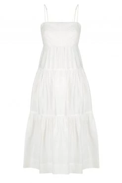 Shona Joy Maya Pin Tuck Open Back Tiered Midi Ivory 13 Shona Joy Maya Pin Tuck Open Back Tiered Midi Ivory