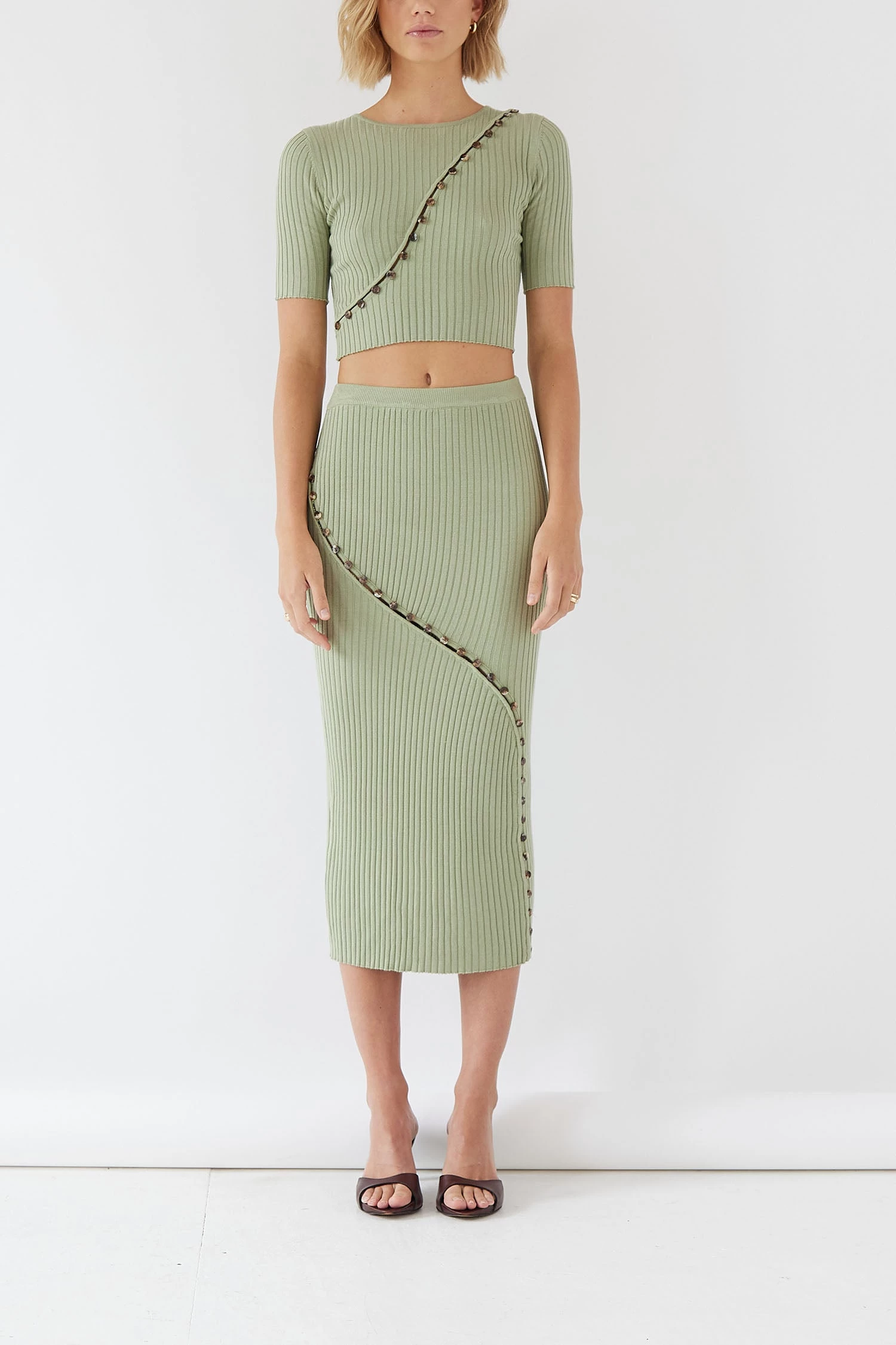 Sets Sovere Swerve Knit Midi Skirt Winter Green 3 Sets Sovere Swerve Knit Midi Skirt Winter Green