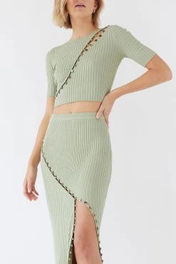 Sovere Swerve Knit Top Winter Green