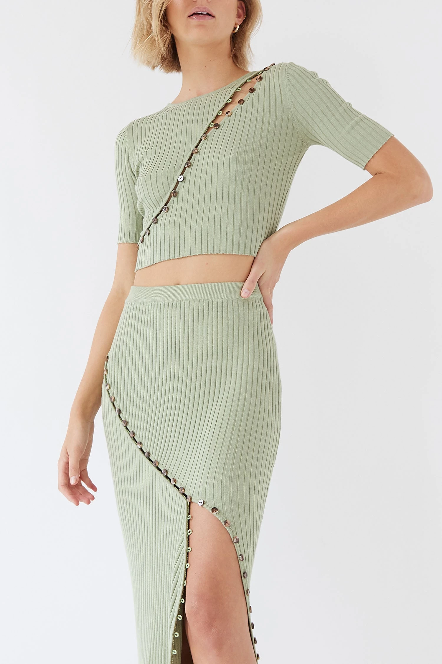 Sets Sovere Swerve Knit Midi Skirt Winter Green 6 Sets Sovere Swerve Knit Midi Skirt Winter Green