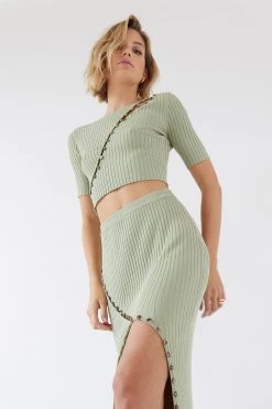 Sovere Swerve Knit Top Winter Green