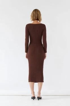 Sets Sovere Swerve Knit Midi Skirt Chocolate