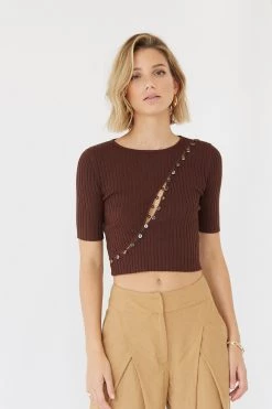 Sovere Swerve Knit Top Chocolate