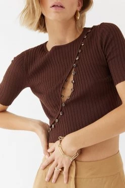Sovere Swerve Knit Top Chocolate