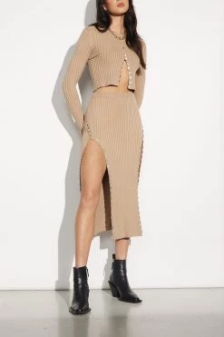 Sovere Aspect Knit LS Top Biscuit 10 Sovere Aspect Knit LS Top Biscuit