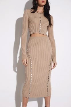 Sovere Aspect Knit Skirt Biscuit 11 Sovere Aspect Knit Skirt Biscuit