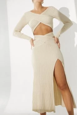 Sets Sovere Honour Reversible Knit Skirt Sand