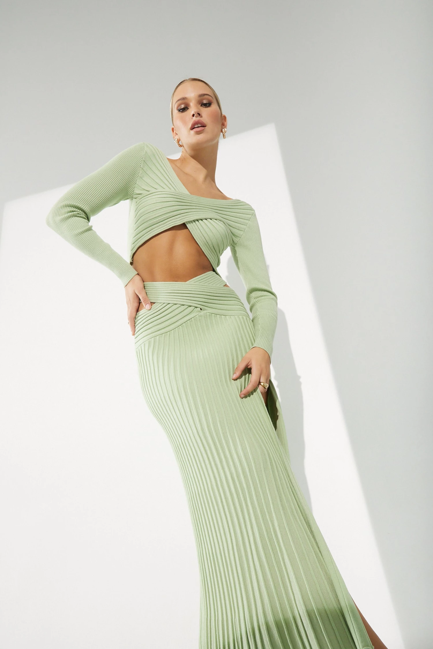 Sets Sovere Honour Reversible Knit Skirt Pistachio 6 Sets Sovere Honour Reversible Knit Skirt Pistachio