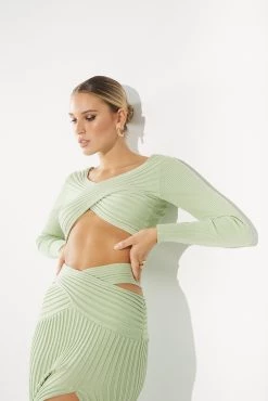 Sets Sovere Honour Reversible Knit Top Pistachio