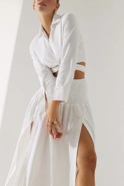 Sets Sovere Alto Wrap And Tie Crop Shirt