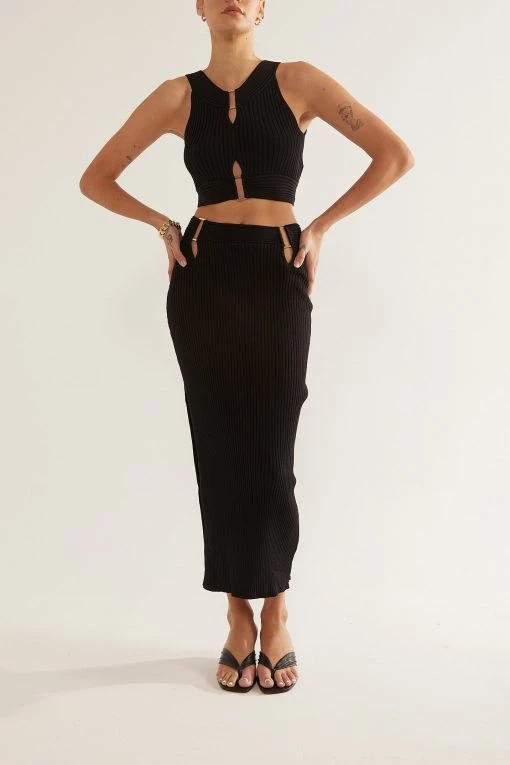 Sovere Bond Knit Midi Skirt