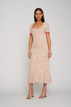 By Johnny Nude Marle Knit Midi Dress