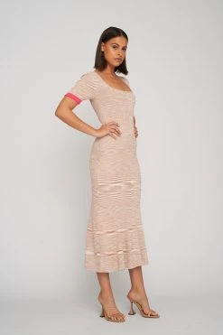 By Johnny Nude Marle Knit Midi Dress