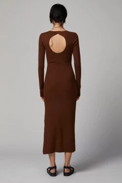 Bec And Bridge Freya LS Knit Midi Dress Copper