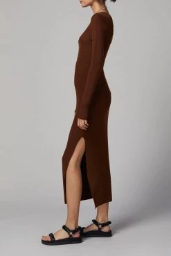 Bec And Bridge Freya LS Knit Midi Dress Copper