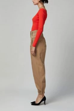 Bec And Bridge Astrid LS Asym Knit Top Chilli