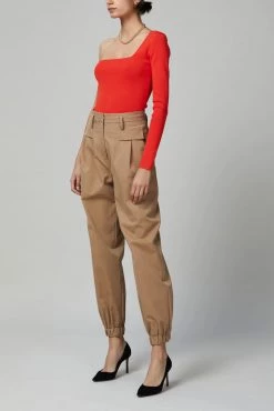 Bec And Bridge Astrid LS Asym Knit Top Chilli