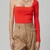 Bec And Bridge Astrid LS Asym Knit Top Chilli